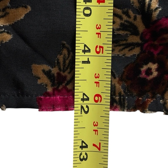 NWT SHOWPO Jessell Flocked Velvet Midi Dress US Size 14 Strapless Black Floral - Picture 9 of 13